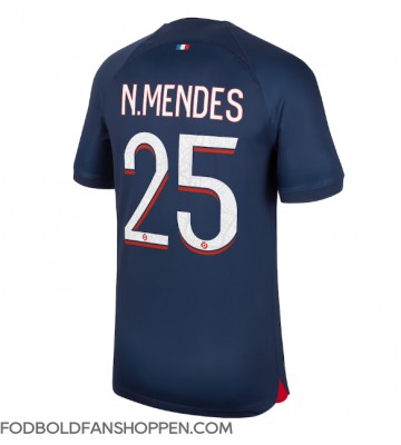 Paris Saint-Germain Nuno Mendes #25 Hjemmebanetrøje 2023-24 Kortærmet